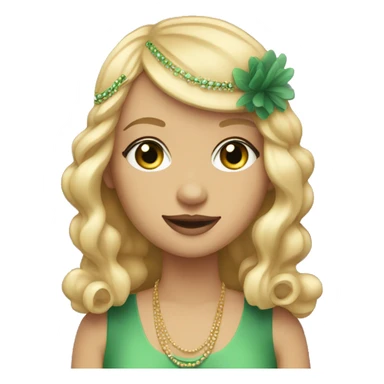 Flapper with long blonde hair and green eyes  sticker