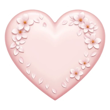 white heart emoji with subtle sakura petal texture sticker