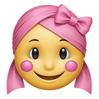 A smiley getting shy and a pookie ribben on his head this smiley 😁 sticker