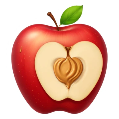 apple with peanutbutter sticker