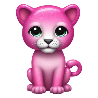 Pink ombre full body panther with glitter  sticker