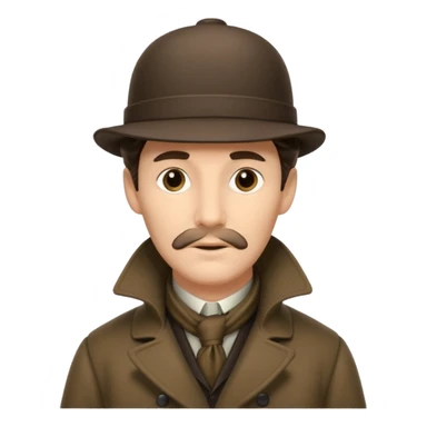 Sherlock Holmes with deerstalker hat sticker