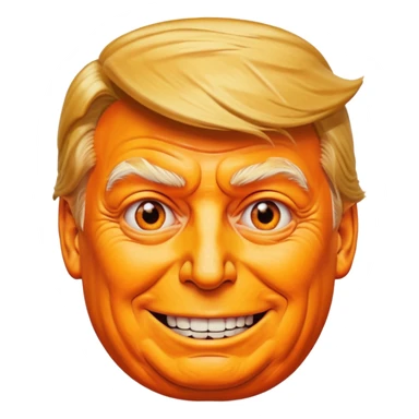 donald trump orange face smiling extremely wide cursed body horror sticker