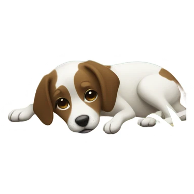 dog and flower in grass with a brunnette girl in bed sticker