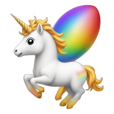 Licorn on rocket with rainbow sticker