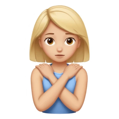 Girl crossing her arms around her neck crashing out sticker