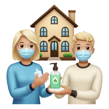 Give me emojis that represent corona-time safety rules such as: keep your distance, wear a mask, wash hands, avoid crowds, sanitize regularly, stay home, and no handshakes. Use only relevant emojis.  another except this   sticker