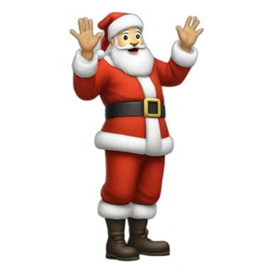 Full height Actively gesturing with hands pale skin Santa Claus sticker