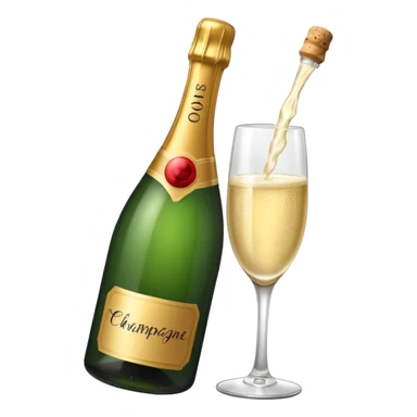 Bottle with Popping Cork sticker