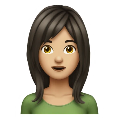 brunette girl with curtain bangs going crazy  sticker