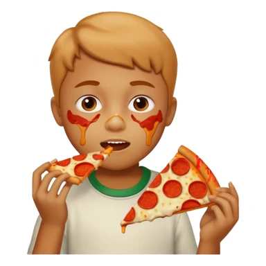 Child Eating Pizza sticker
