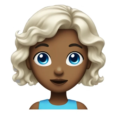 Girl with blue eyes and blown hair blowing a kiss sticker