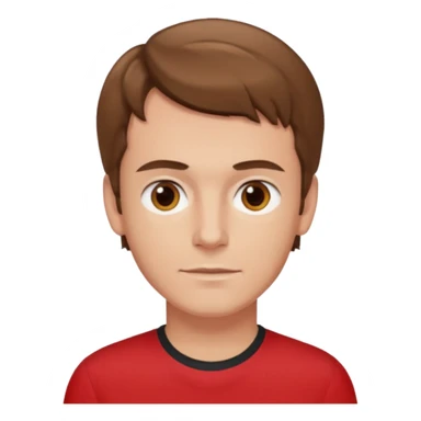 Murray Cook light brown hair, brown eyes, red shirt sticker