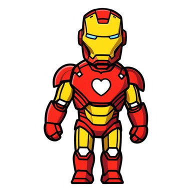 Ironman with heart  sticker