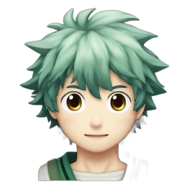 izuku midoriya with Dark Brown haire and Brown eye sticker