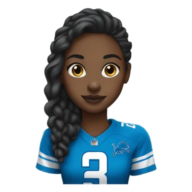 Black girl wearing Detroit Lions clothes sticker