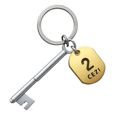 una llave con un llavero que diga century 21 sticker