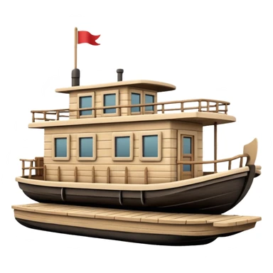 Simple monotone houseboat sticker