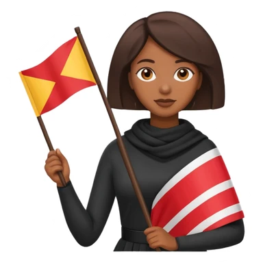 flat Flag holder black woman sticker