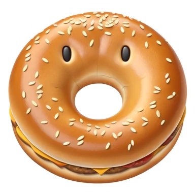 Smiley bagel sausage  sticker