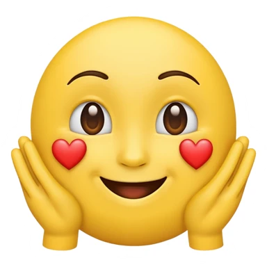 smiling face emoji with heart hands sticker