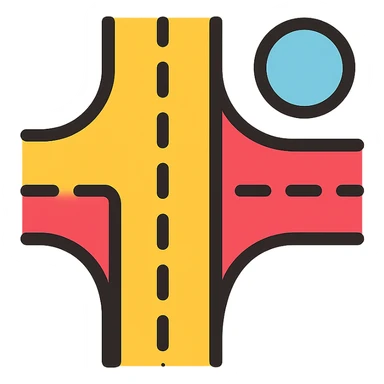 road network icon sticker