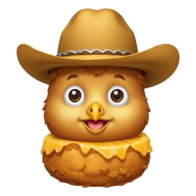 Chicken nugget with a cowboy hat ￼ sticker