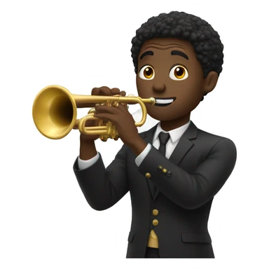 a black man with a trumpet sticker