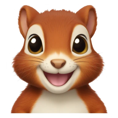 Cute baby red squirrel face smiling  sticker