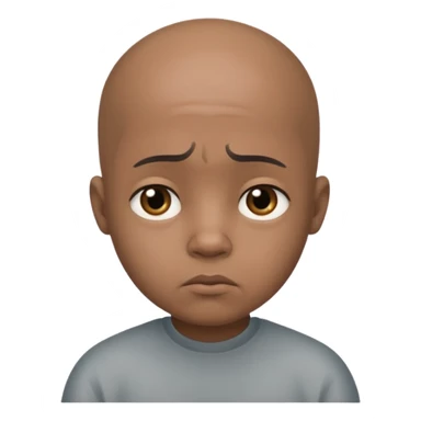 Little bald sad black boy no tears sticker