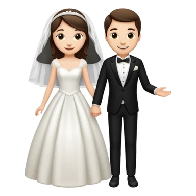 bride and groom in wedding sticker