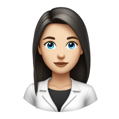 waist-length portrait, Slavic woman with blue eyes, eyes look up, fair skin, straight gradient medium length hair, eyes makeup, dressed in white T-shirt and office black jacket, one side of hair is tucked behind the ear sticker