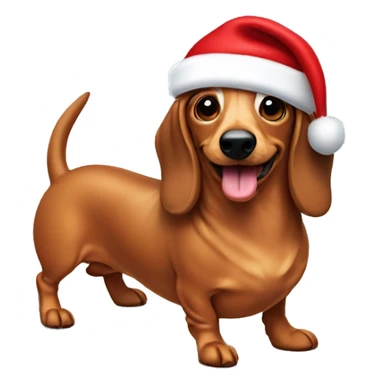 wiener dog with Santa hat sticker