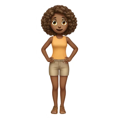 Tan girl posing full body sticker