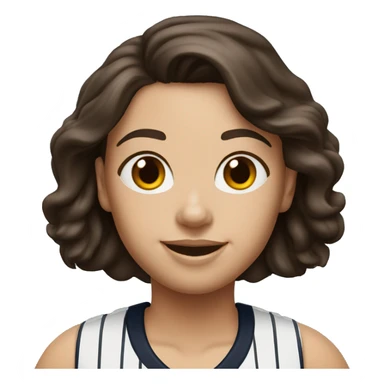 Smile brunette female with Yankees jersey  sticker