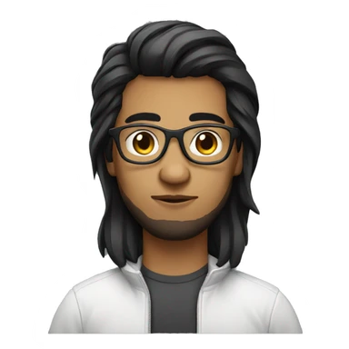 Web developer with specs, black hair , straight hair sticker