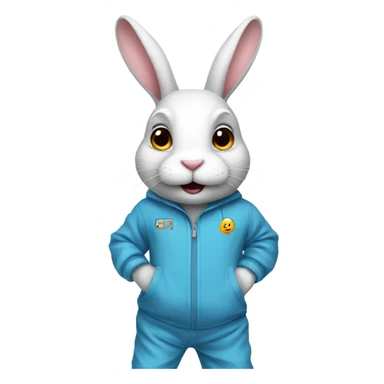 Rabbit wearing a jump suit sticker