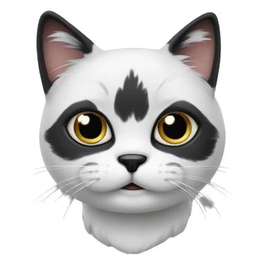 Cat with black head and white mustache sticker