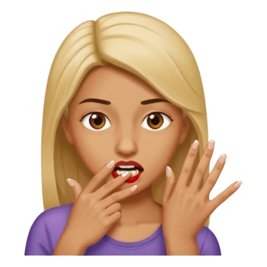 Persona mordiéndose la uña sticker