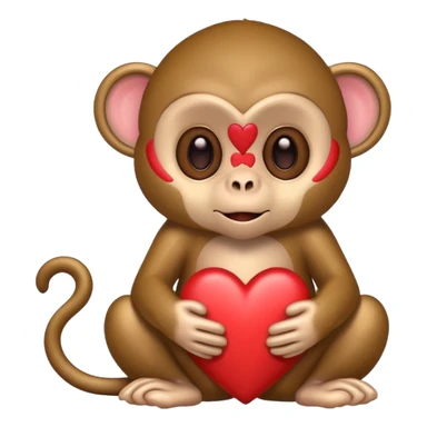 Monkey in love with hearts instead of eyes sticker