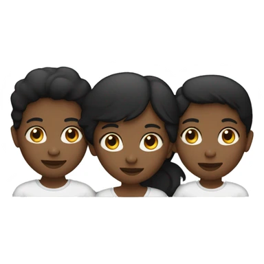iOS-like minimalistic black family with 2 children  sticker