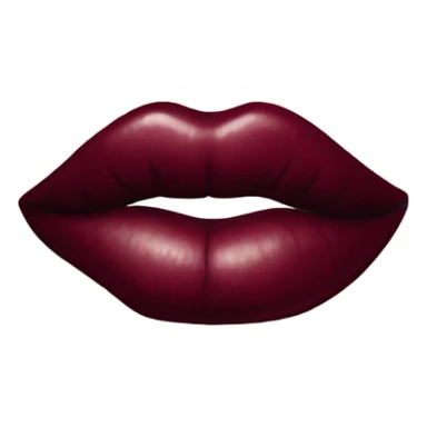 A burgundy-colored lipstick kiss mark on envelope sticker