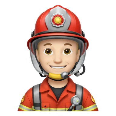Firefighter with white respiratory protection sticker