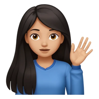 Animated girl dark long hair emoji tapping right side of the head with her hand with duh facial expression  sticker