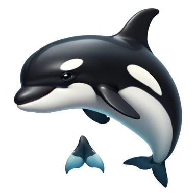 Cinematic Noble orca Portrait Emoji, Poised and majestic, with a sleek, streamlined black-and-white body, piercing intelligent eyes, and a powerful, commanding presence, Simplified yet sharp and sophisticated features, highly detailed, glowing with a soft oceanic radiance, high shine, intelligent and formidable, stylized with an air of deep-sea dominance, focused and alert, soft glowing outline, capturing the essence of an apex predator that appears ready to surge out of the waves with effortless authority! sticker