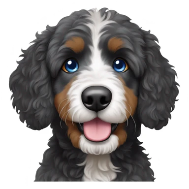 bernedoodle one blue eye sticker