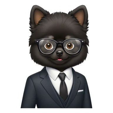 Black Pomeranian office manager sticker