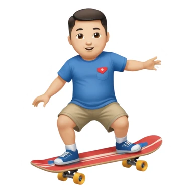 Kim jong-un riding skate board sticker