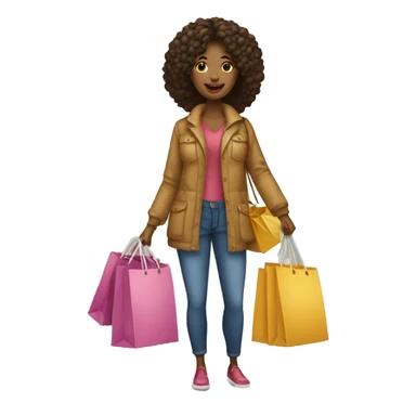 mulher loira com sacolas de compras sticker