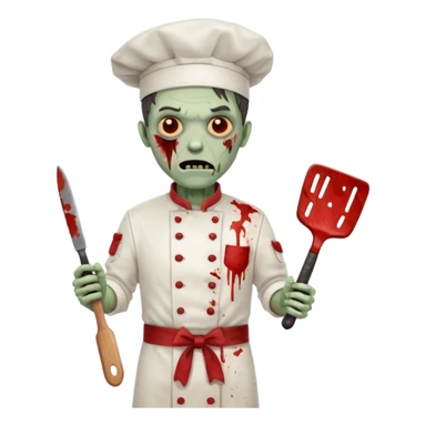 black zombi man chef sticker